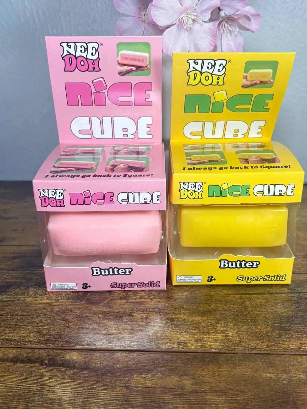 NeeDoh Nice Cube Butter - Pink & Yellow
